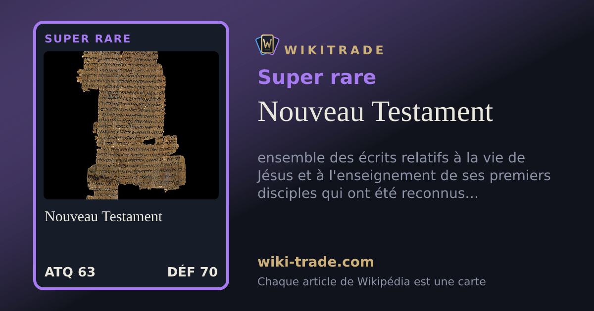 Nouveau Testament — carte Super rare