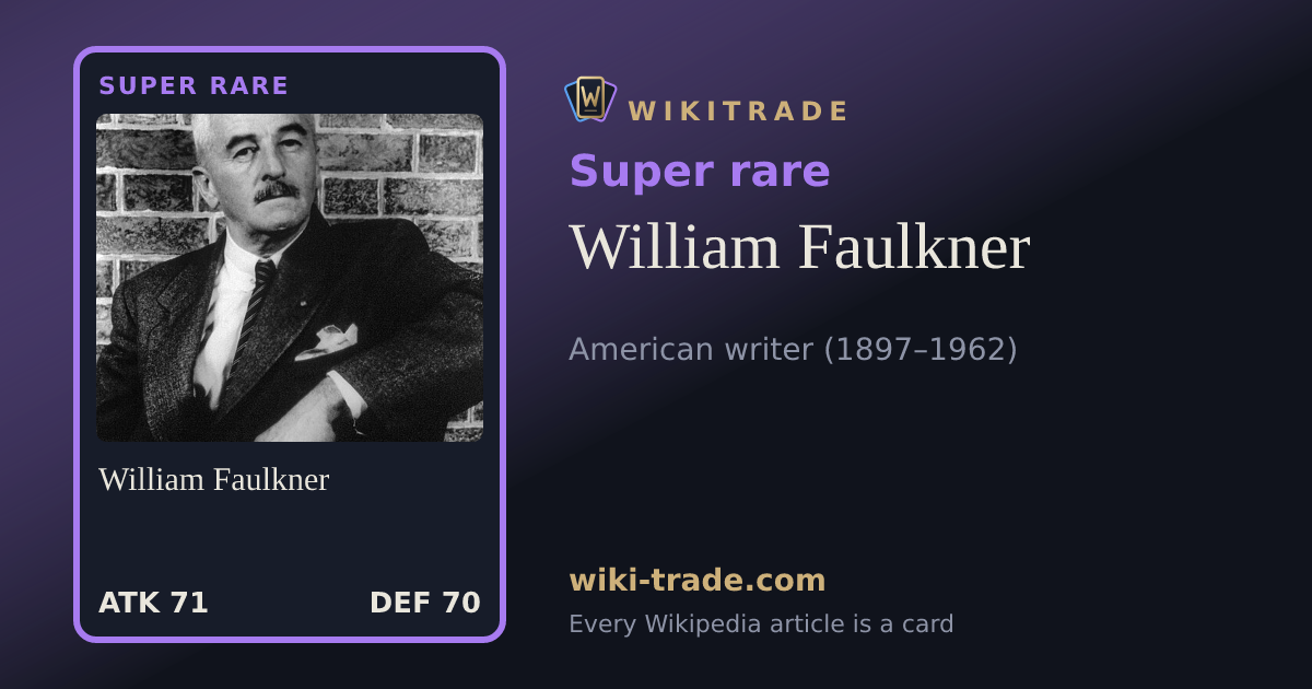 William Faulkner — Super rare card