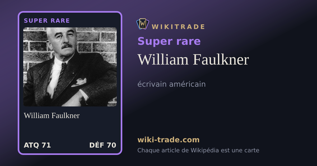 William Faulkner — carte Super rare