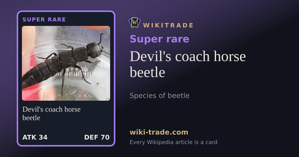 Devil's coach horse beetle — Super rare card