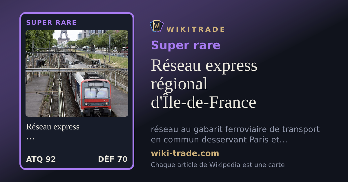 Réseau express régional d'Île-de-France — carte Super rare