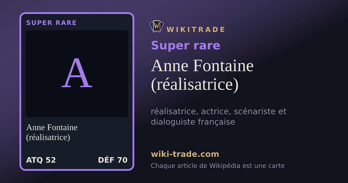 Anne Fontaine (réalisatrice) — carte Super rare