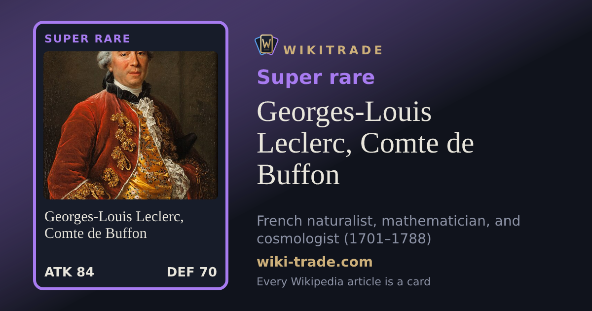 Georges-Louis Leclerc, Comte de Buffon — Super rare card