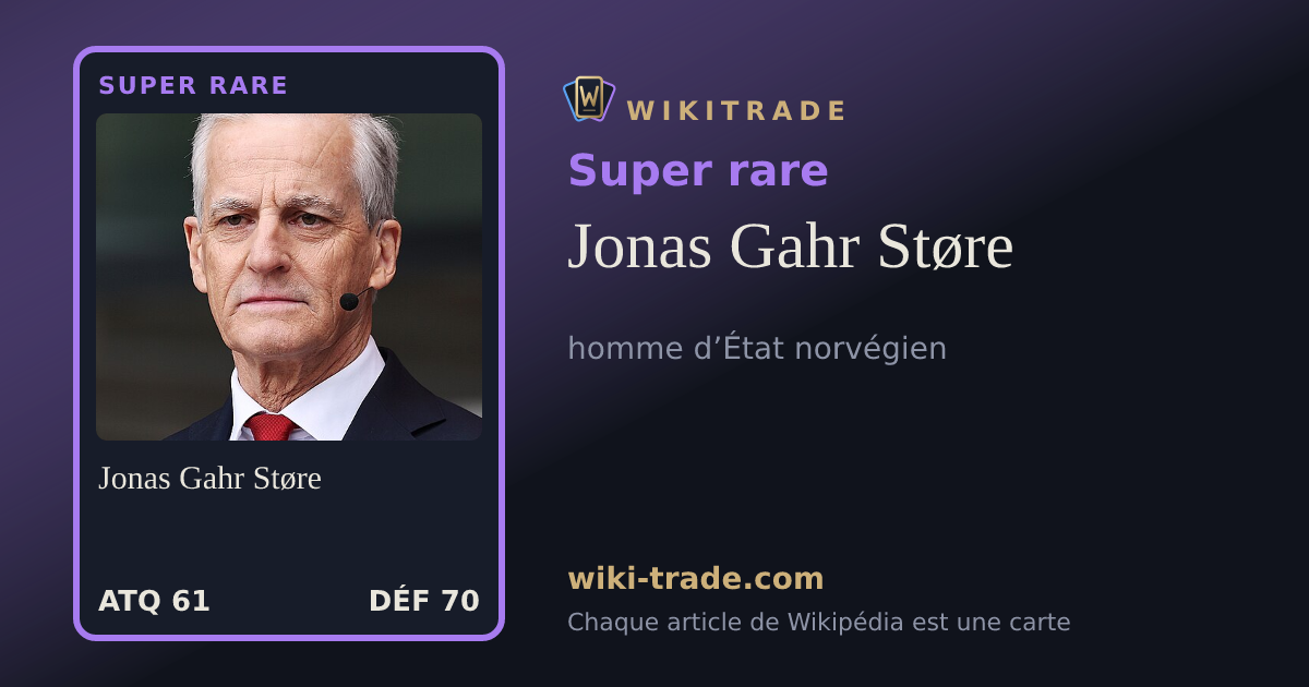 Jonas Gahr Støre — carte Super rare