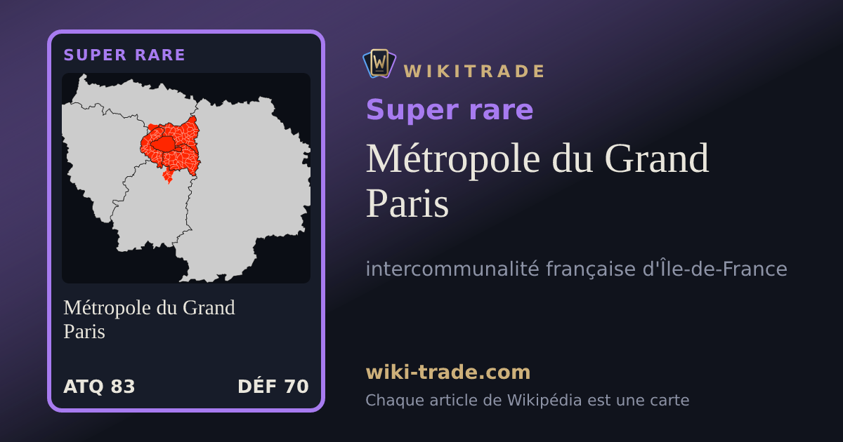 Métropole du Grand Paris — carte Super rare