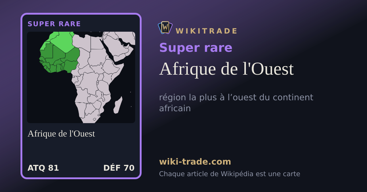 Afrique de l'Ouest — carte Super rare