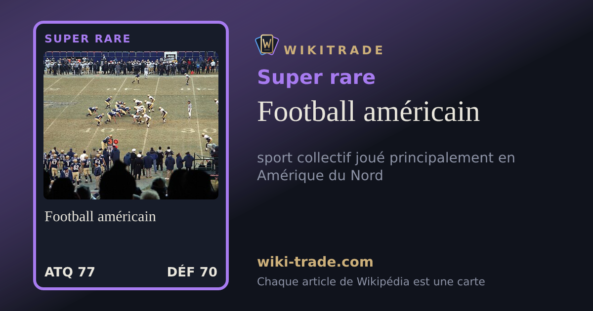Football américain — carte Super rare