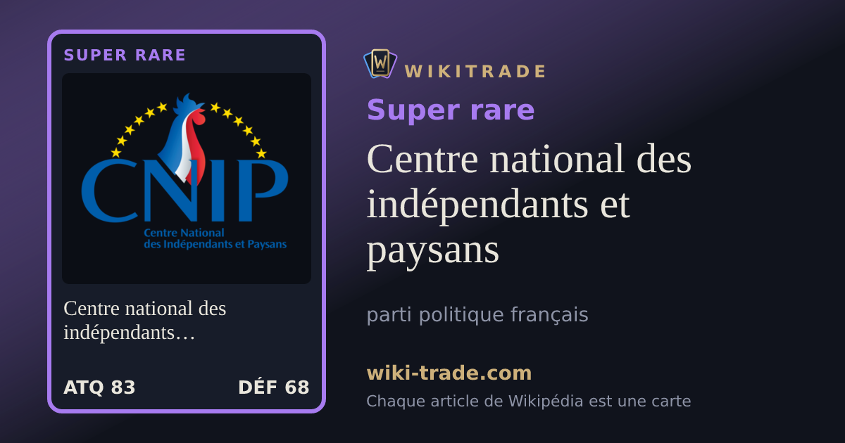 Centre national des indépendants et paysans — carte Super rare
