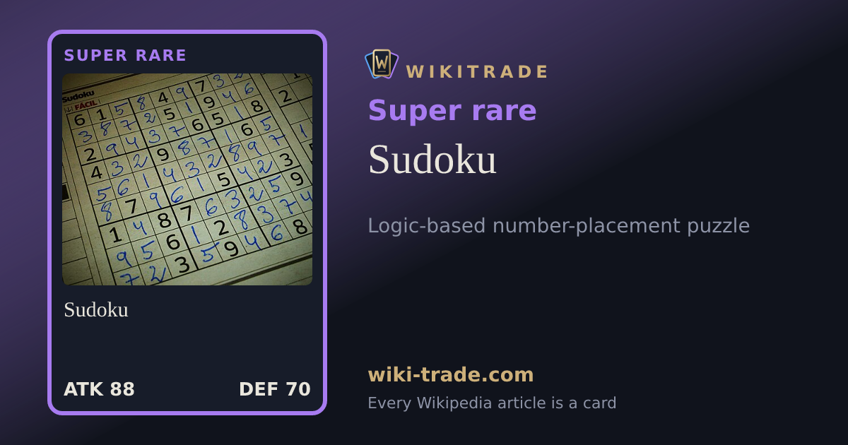 Sudoku — Super rare card
