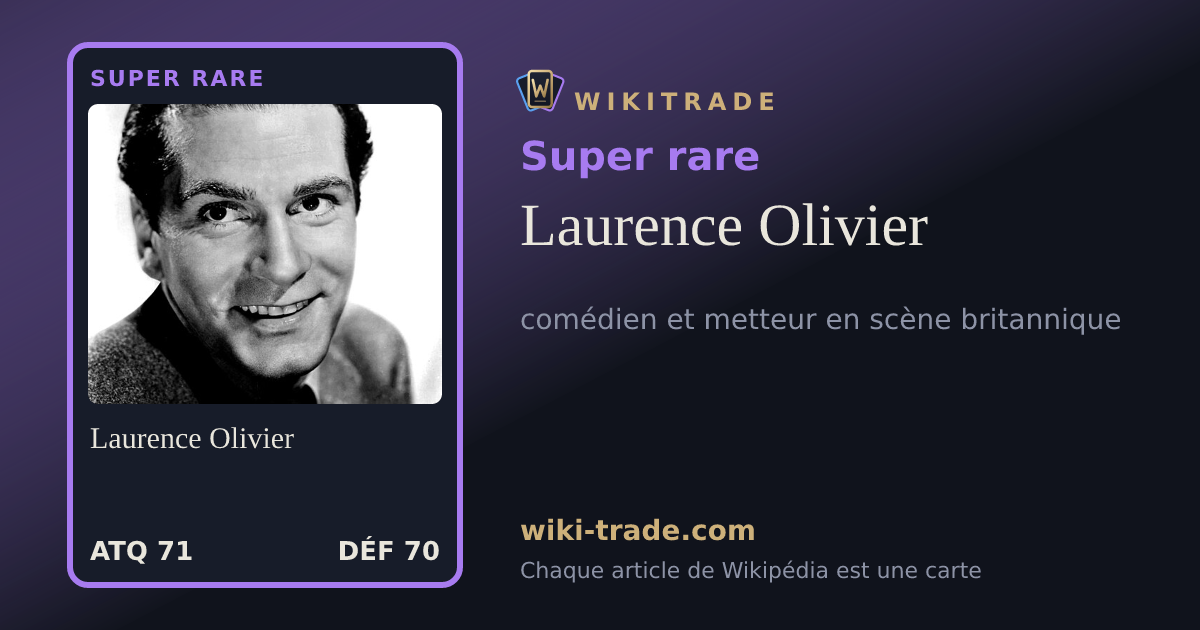 Laurence Olivier — carte Super rare