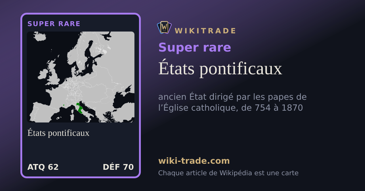 États pontificaux — carte Super rare