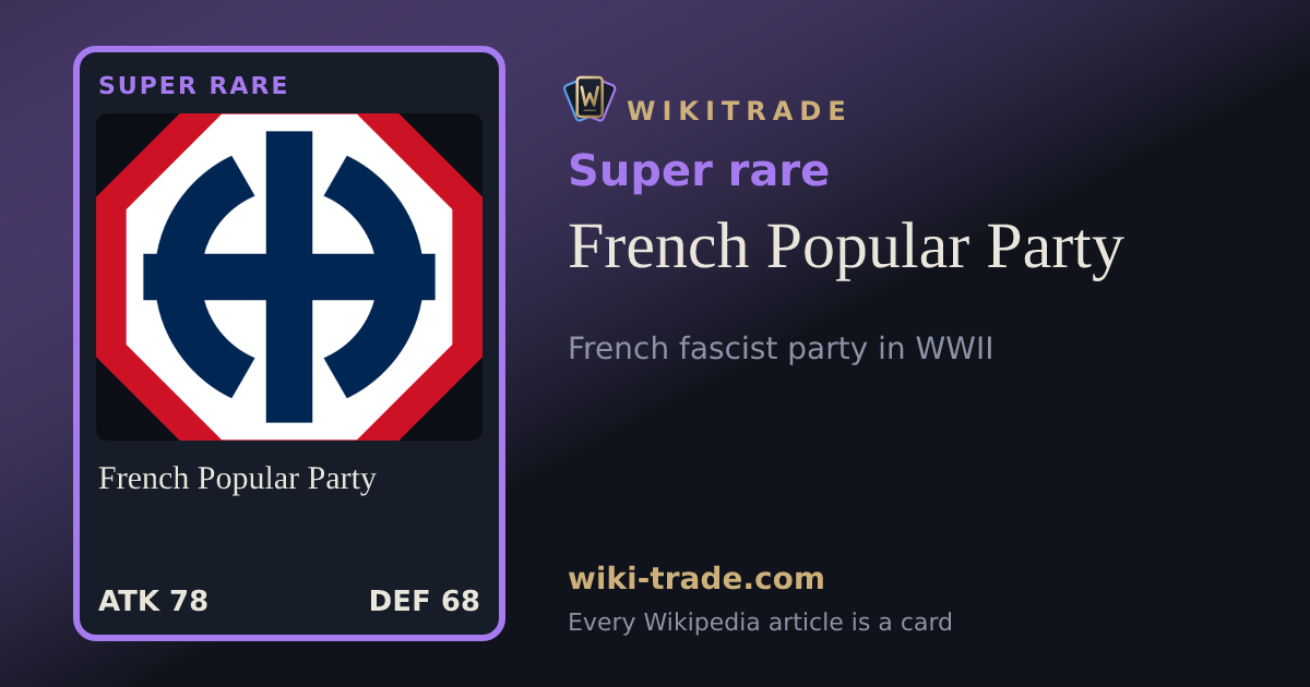 French Popular Party — Super rare card