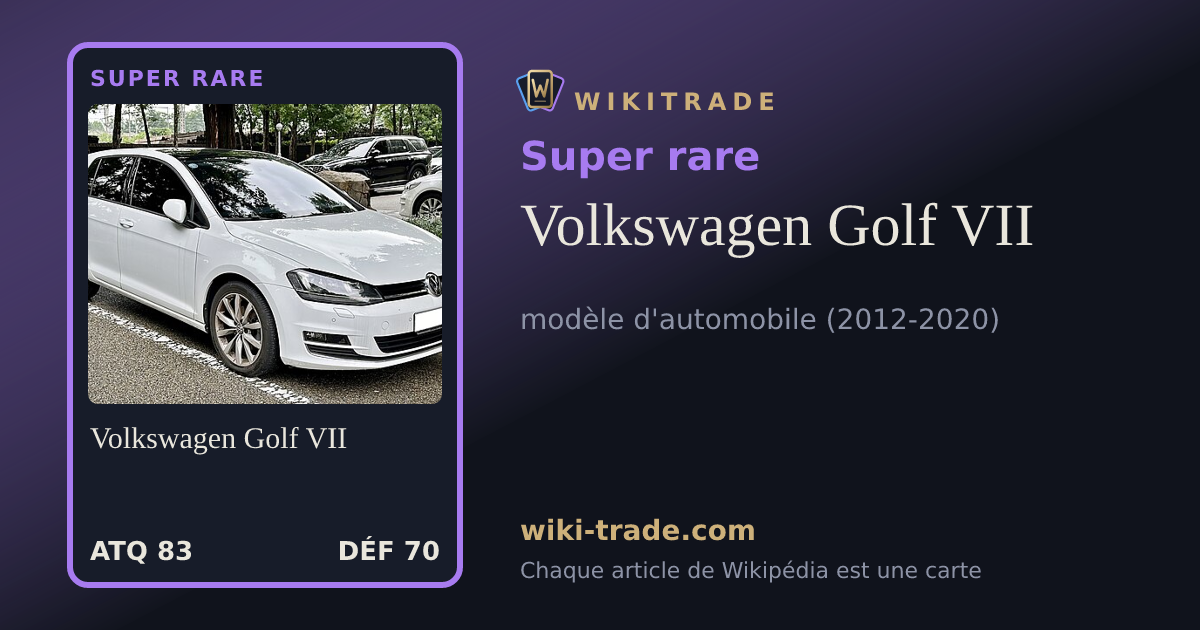Volkswagen Golf VII — carte Super rare