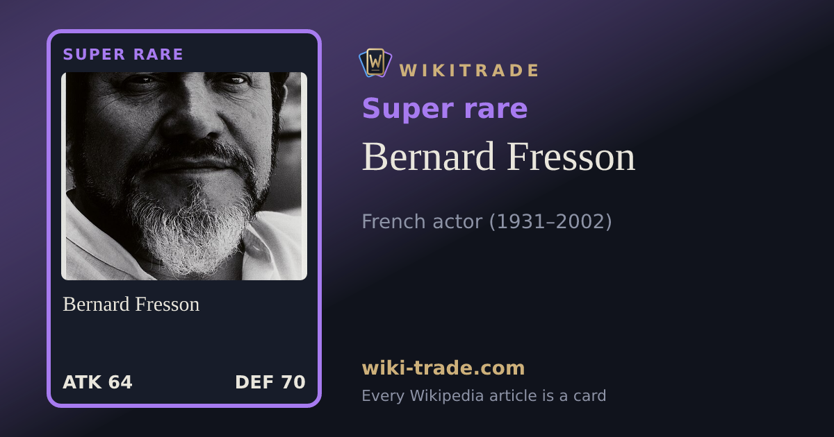 Bernard Fresson — Super rare card
