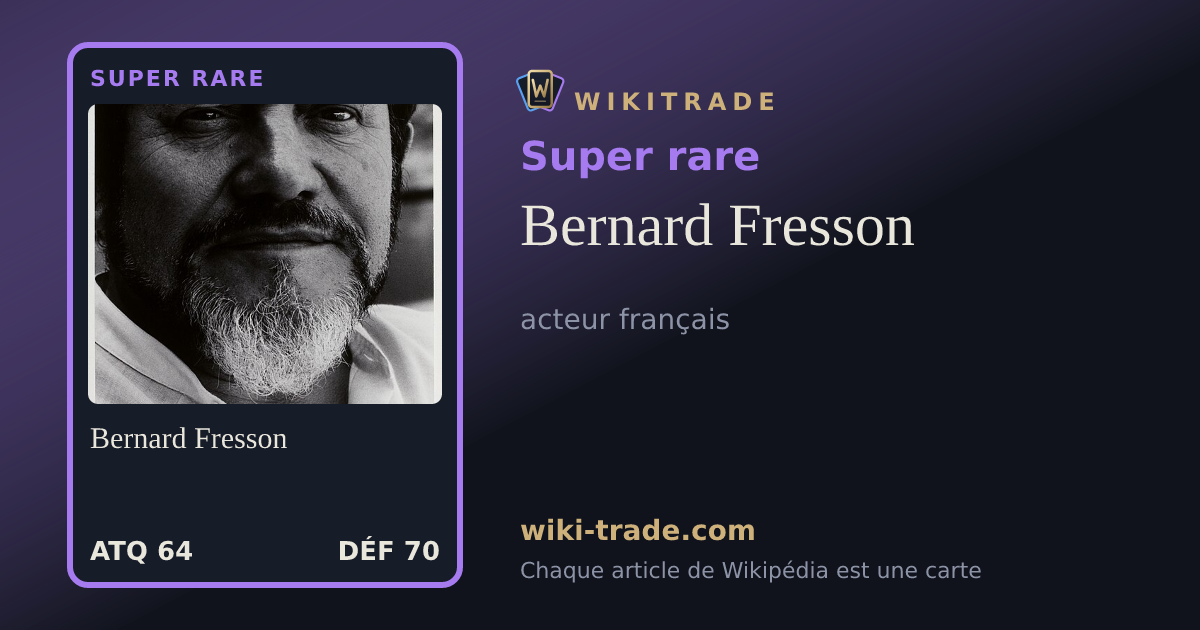 Bernard Fresson — carte Super rare