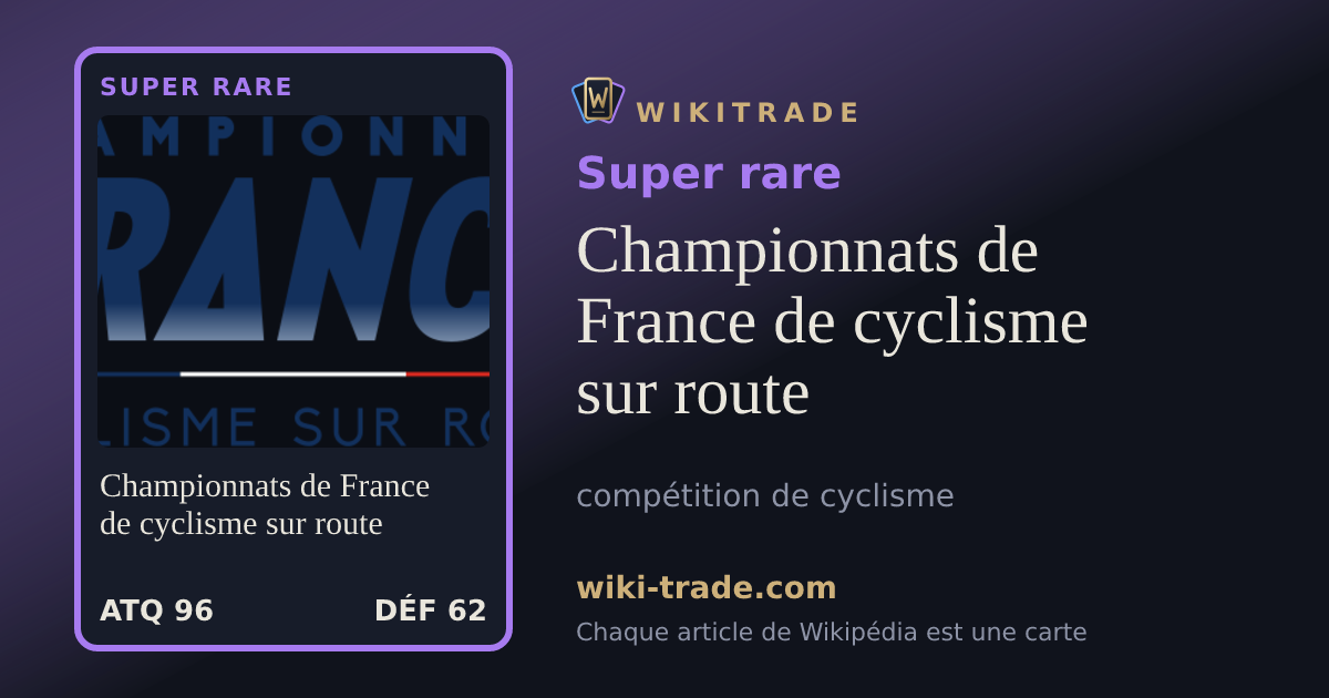 Championnats de France de cyclisme sur route — carte Super rare