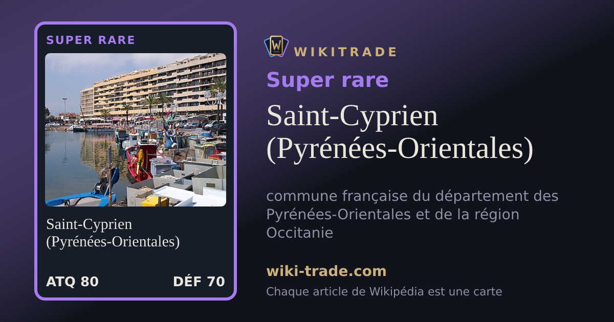 Saint-Cyprien (Pyrénées-Orientales) — carte Super rare