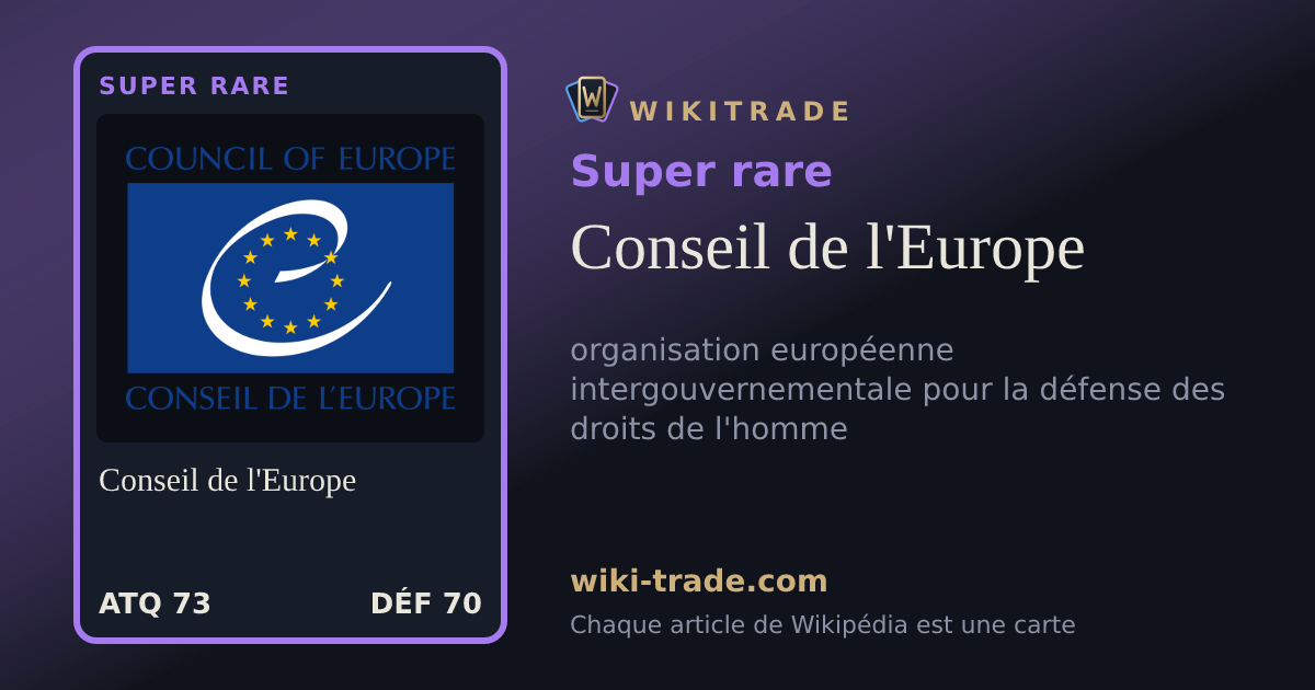 Conseil de l'Europe — carte Super rare