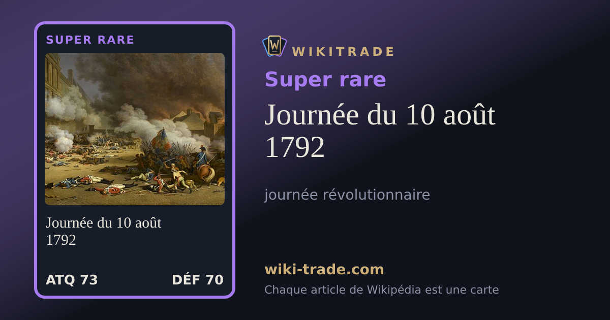Journée du 10 août 1792 — carte Super rare