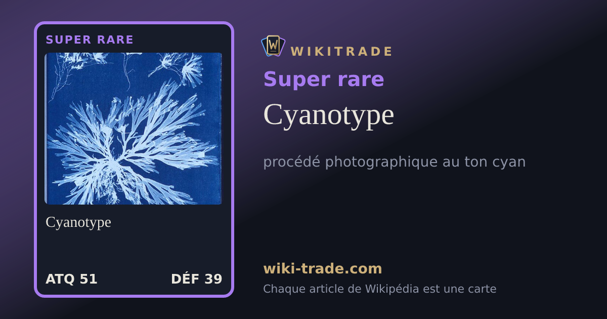 Cyanotype — carte Super rare
