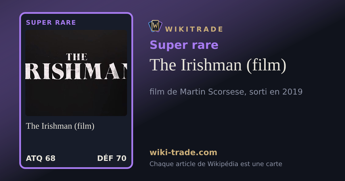 The Irishman (film) — carte Super rare