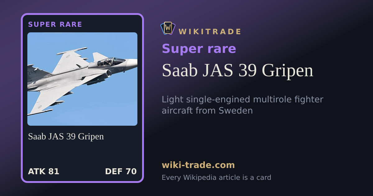 Saab JAS 39 Gripen — Super rare card