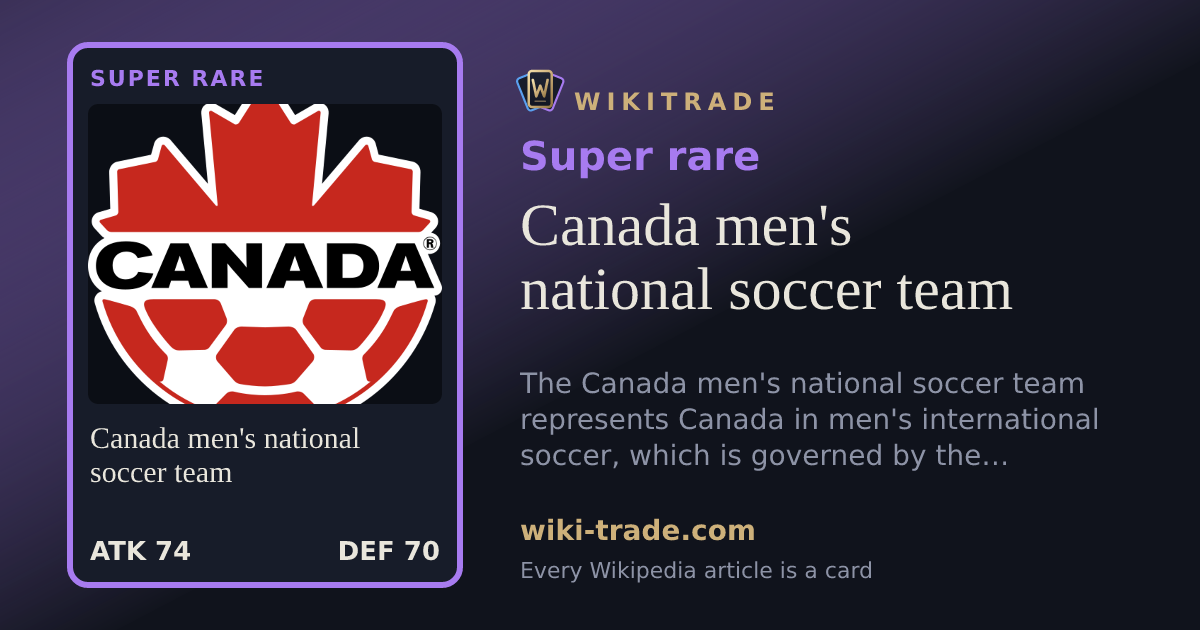Canada men's national soccer team — Super rare card