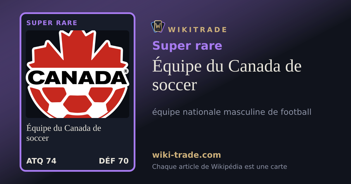 Équipe du Canada de soccer — carte Super rare