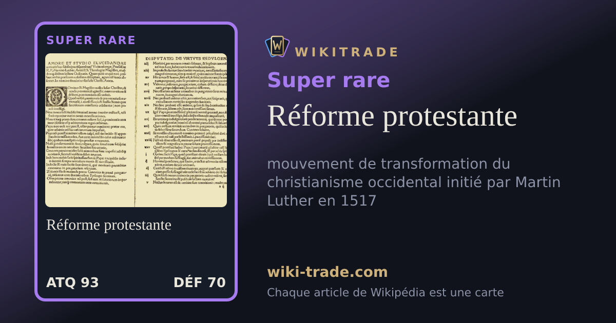 Réforme protestante — carte Super rare