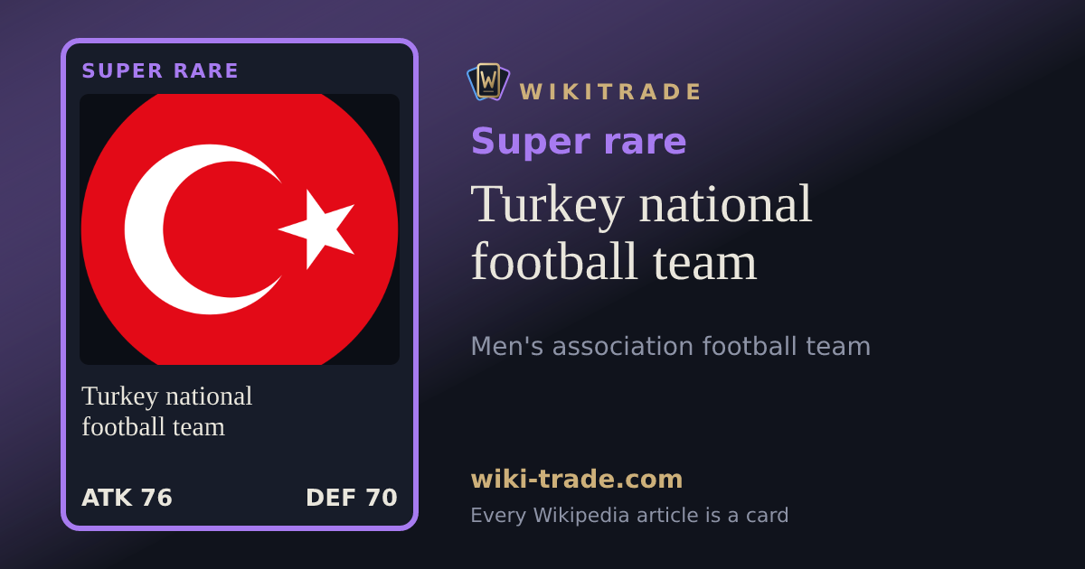 Turkey national football team — Super rare card
