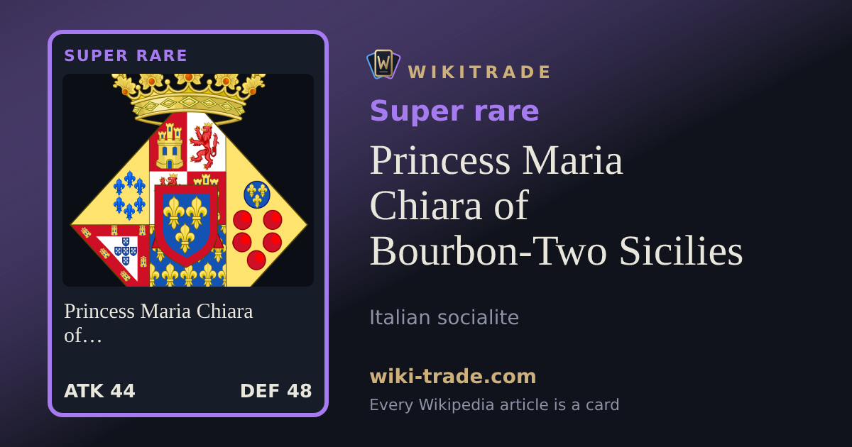 Princess Maria Chiara of Bourbon-Two Sicilies — Super rare card