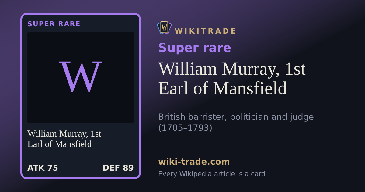 William Murray, 1st Earl of Mansfield — Super rare card