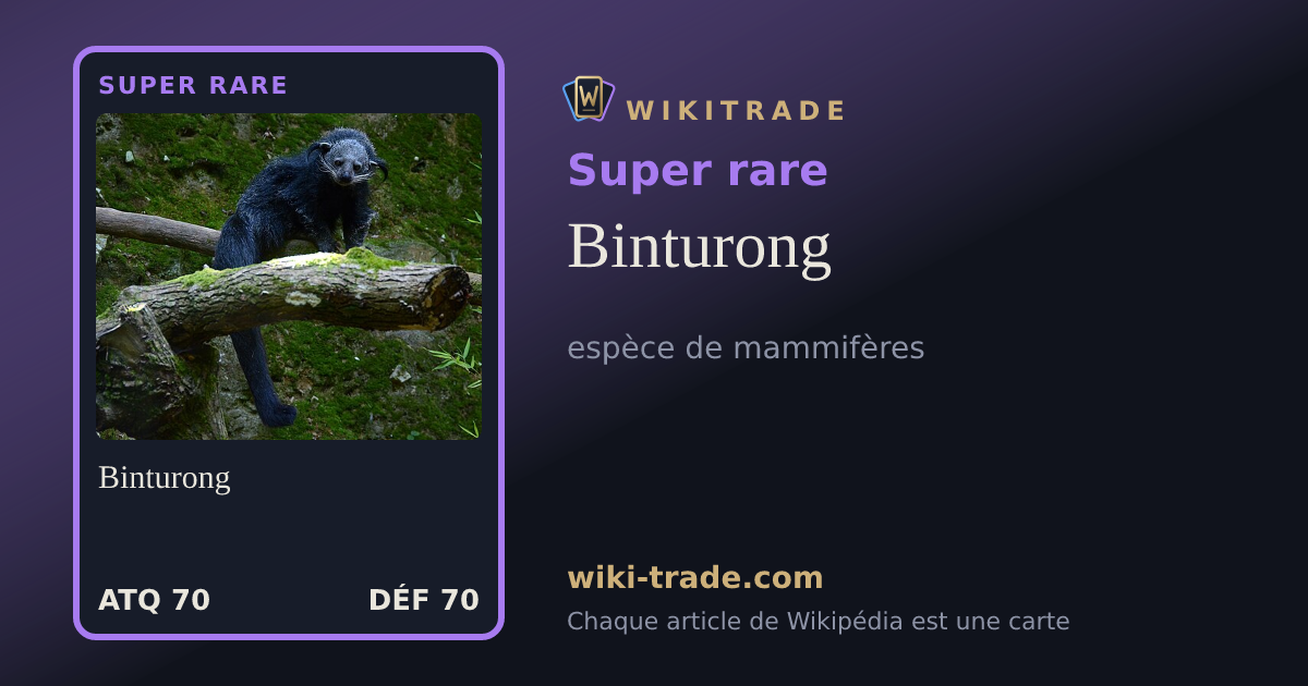 Binturong — carte Super rare