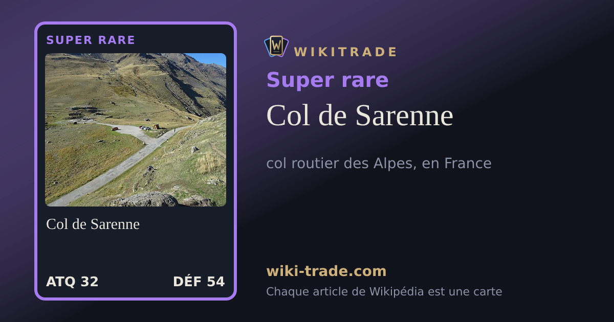 Col de Sarenne — carte Super rare