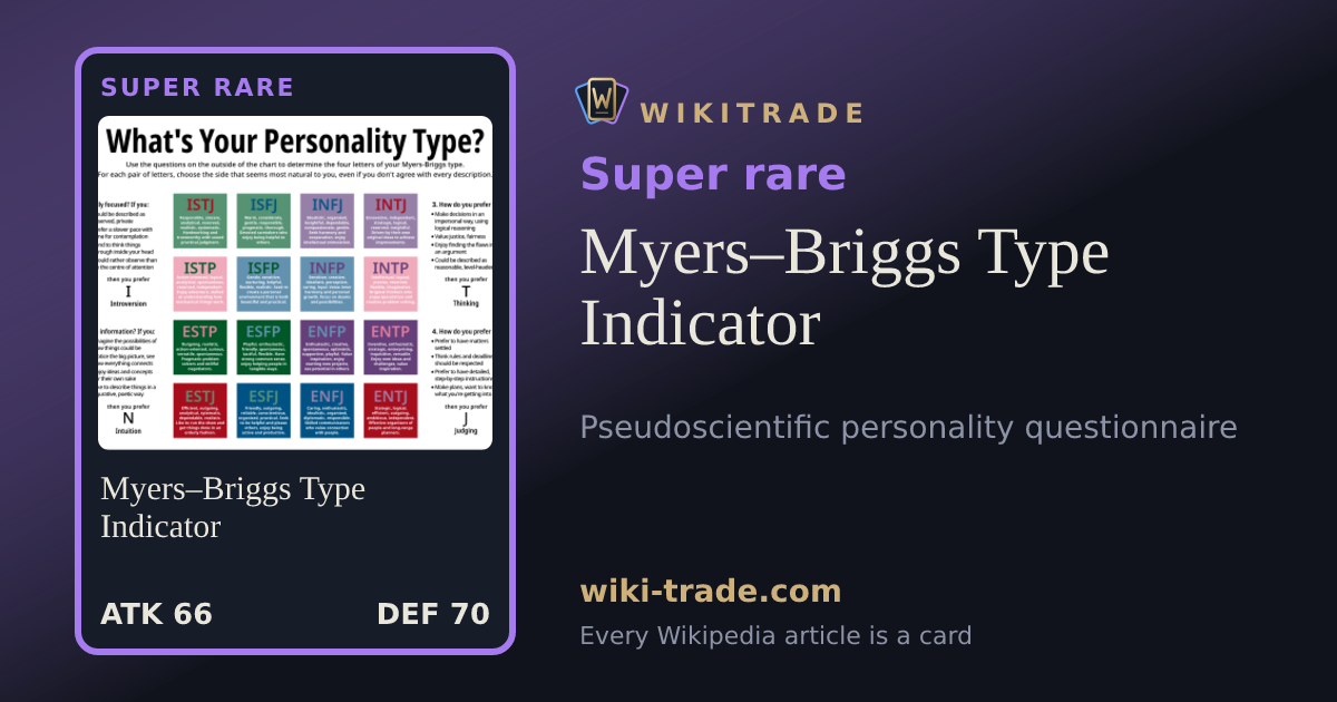 Myers–Briggs Type Indicator — Super rare card