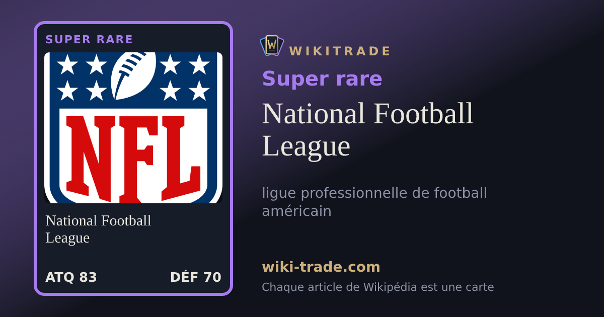 National Football League — carte Super rare
