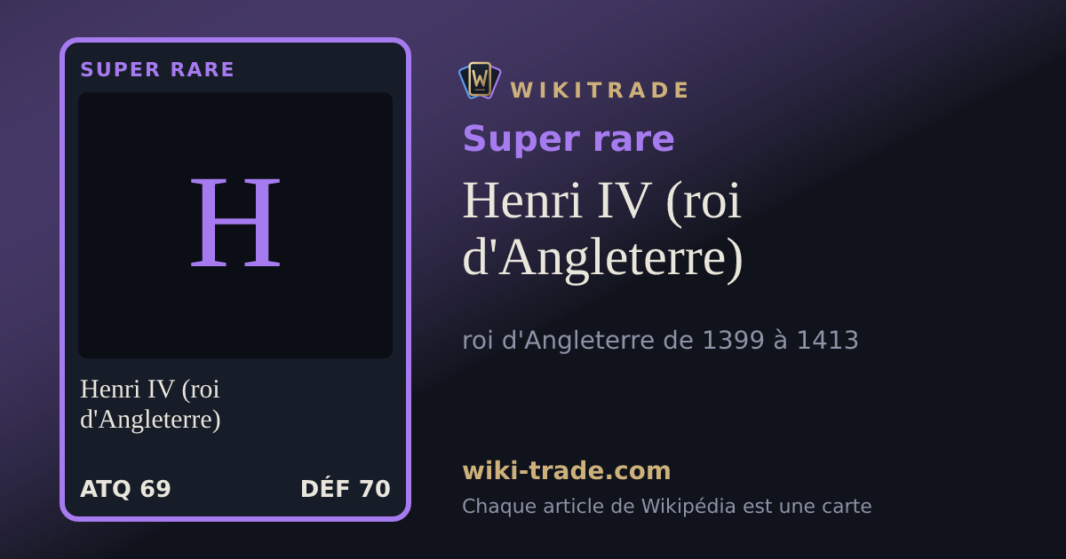 Henri IV (roi d'Angleterre) — carte Super rare