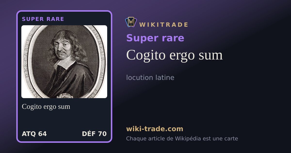 Cogito ergo sum — carte Super rare