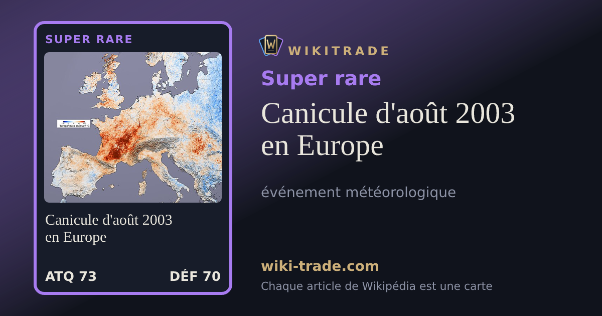 Canicule d'août 2003 en Europe — carte Super rare