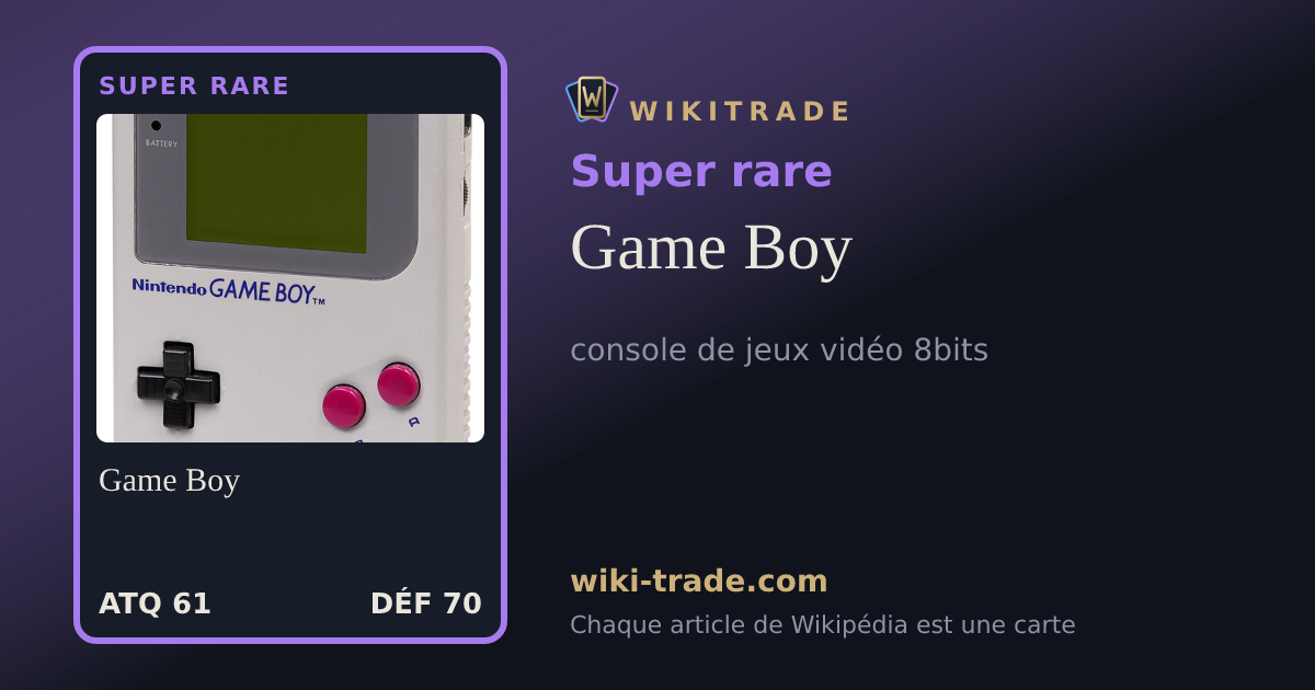 Game Boy — carte Super rare