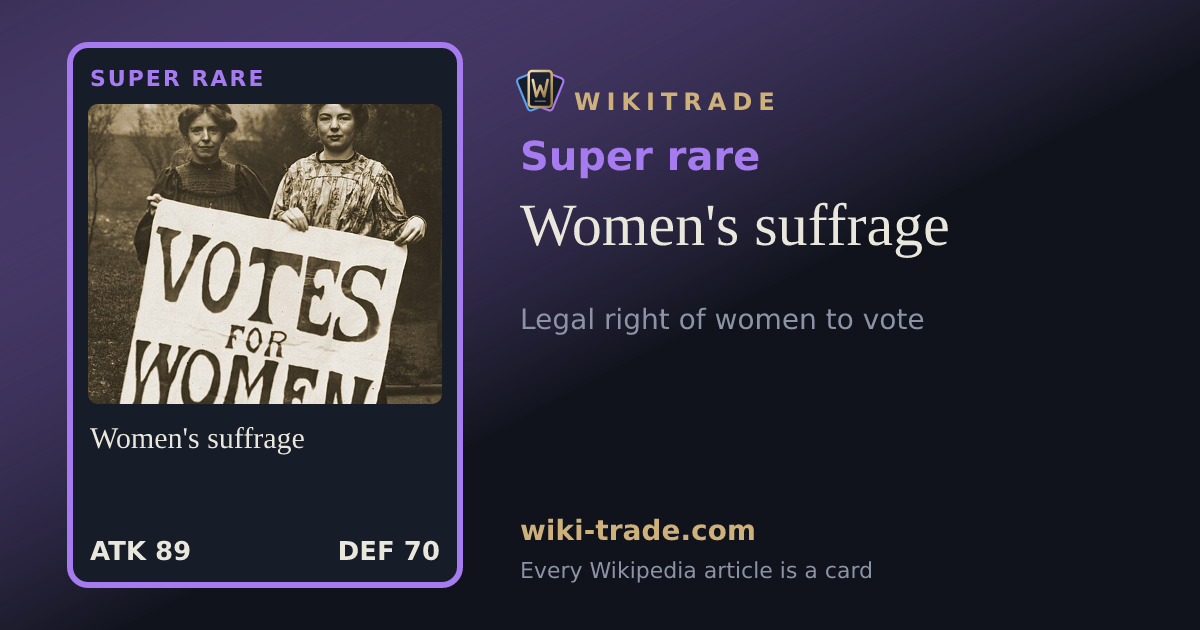 Women's suffrage — Super rare card