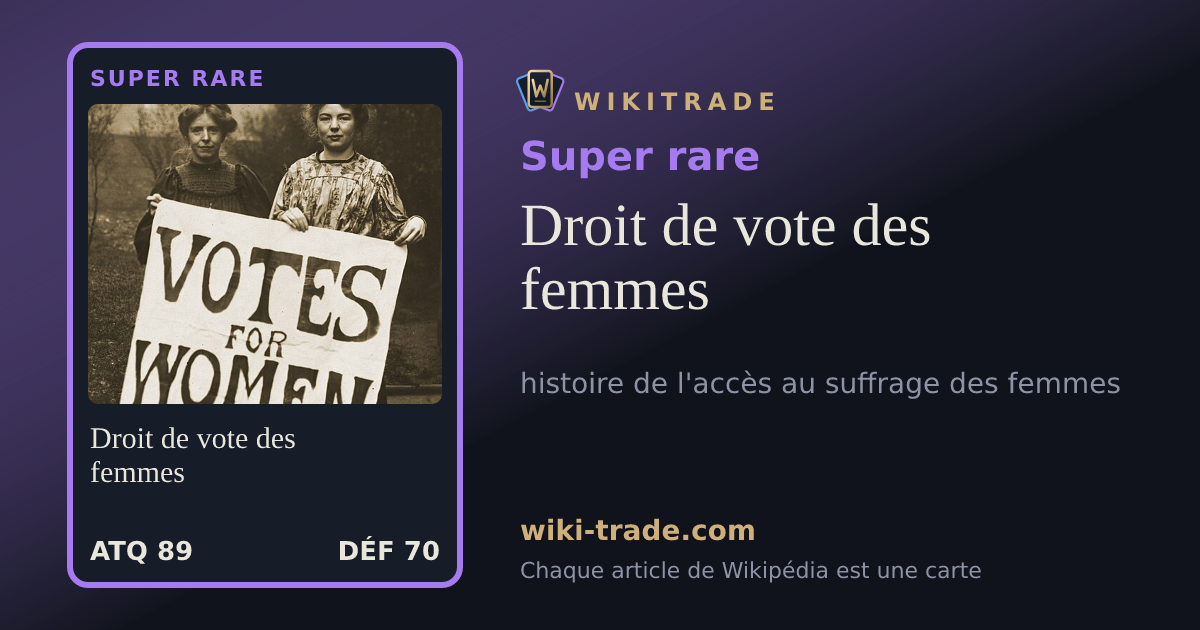 Droit de vote des femmes — carte Super rare