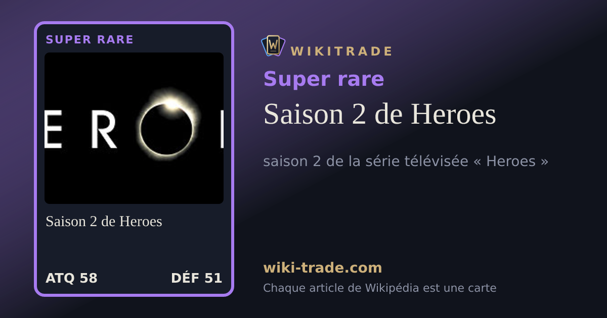 Saison 2 de Heroes — carte Super rare