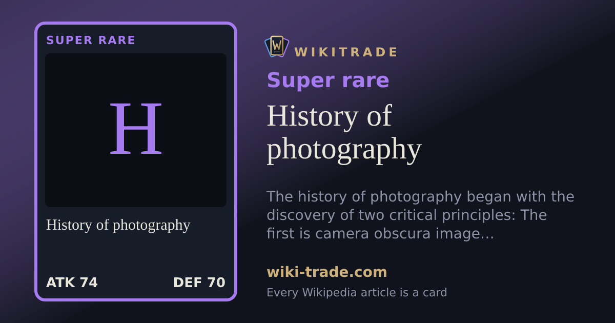History of photography — Super rare card
