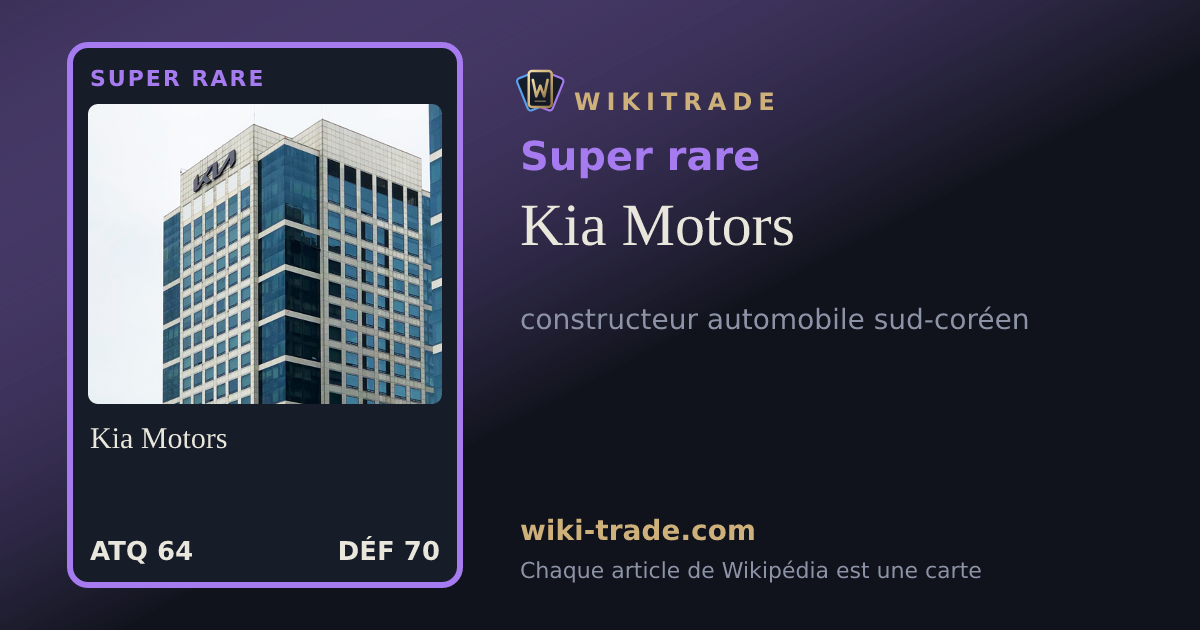 Kia Motors — carte Super rare