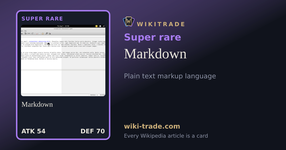 Markdown — Super rare card