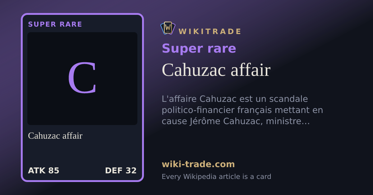 Cahuzac affair — Super rare card