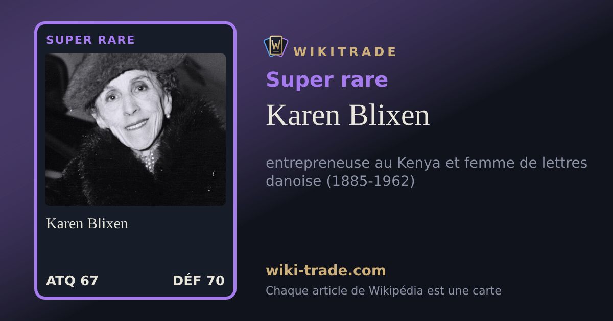 Karen Blixen — carte Super rare