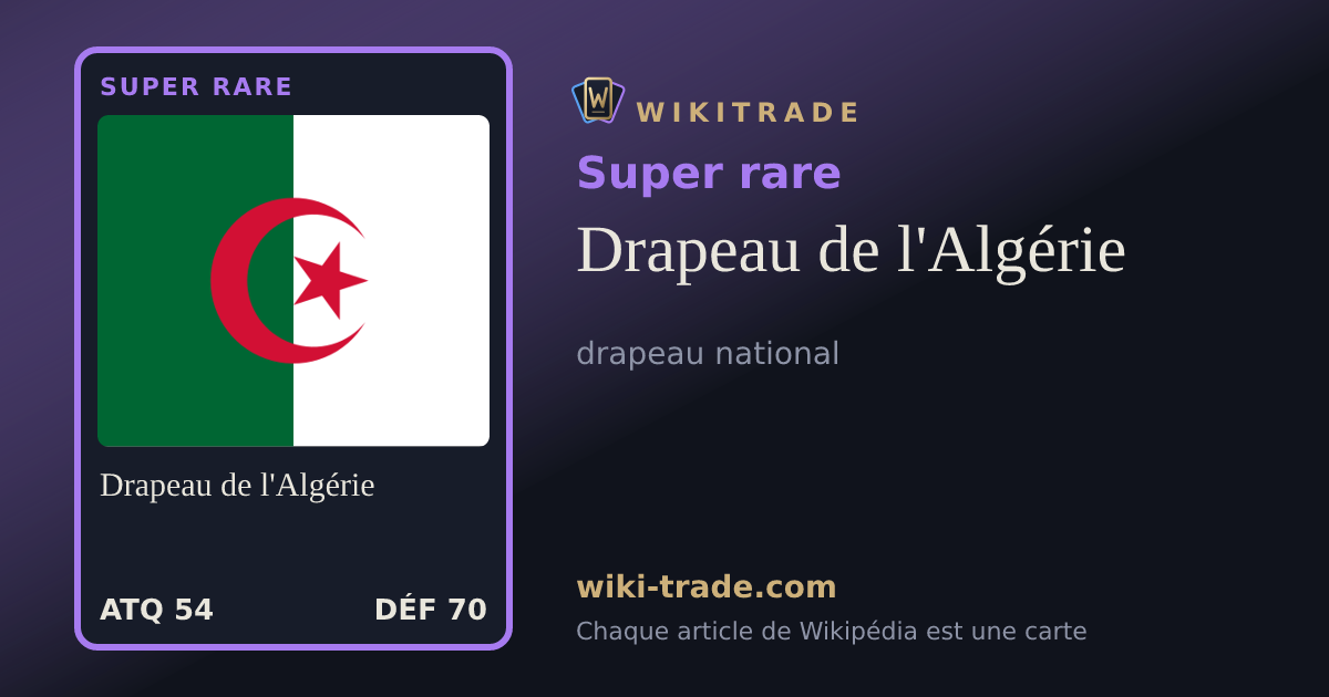 Drapeau de l'Algérie — carte Super rare