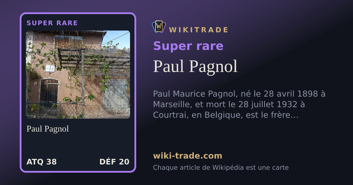 Paul Pagnol — carte Super rare